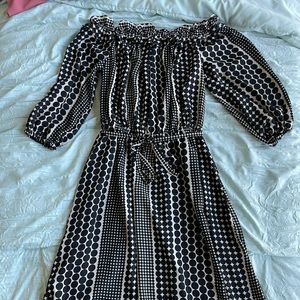 XS Black and Tan off the shoulder dress